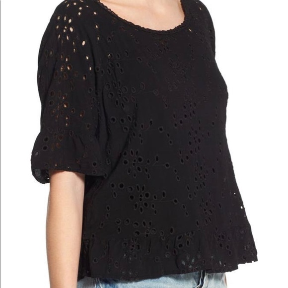Velvet by Graham & Spencer Eyelet Peplum Top - Picture 7 of 9